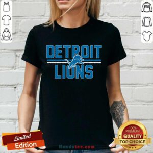 Black Detroit Lions Mesh Team Graphic Ladies-tee