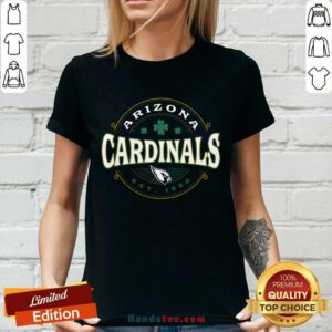 Arizona Cardinals Black St. Patrick's Day Lucky Ladies-tee
