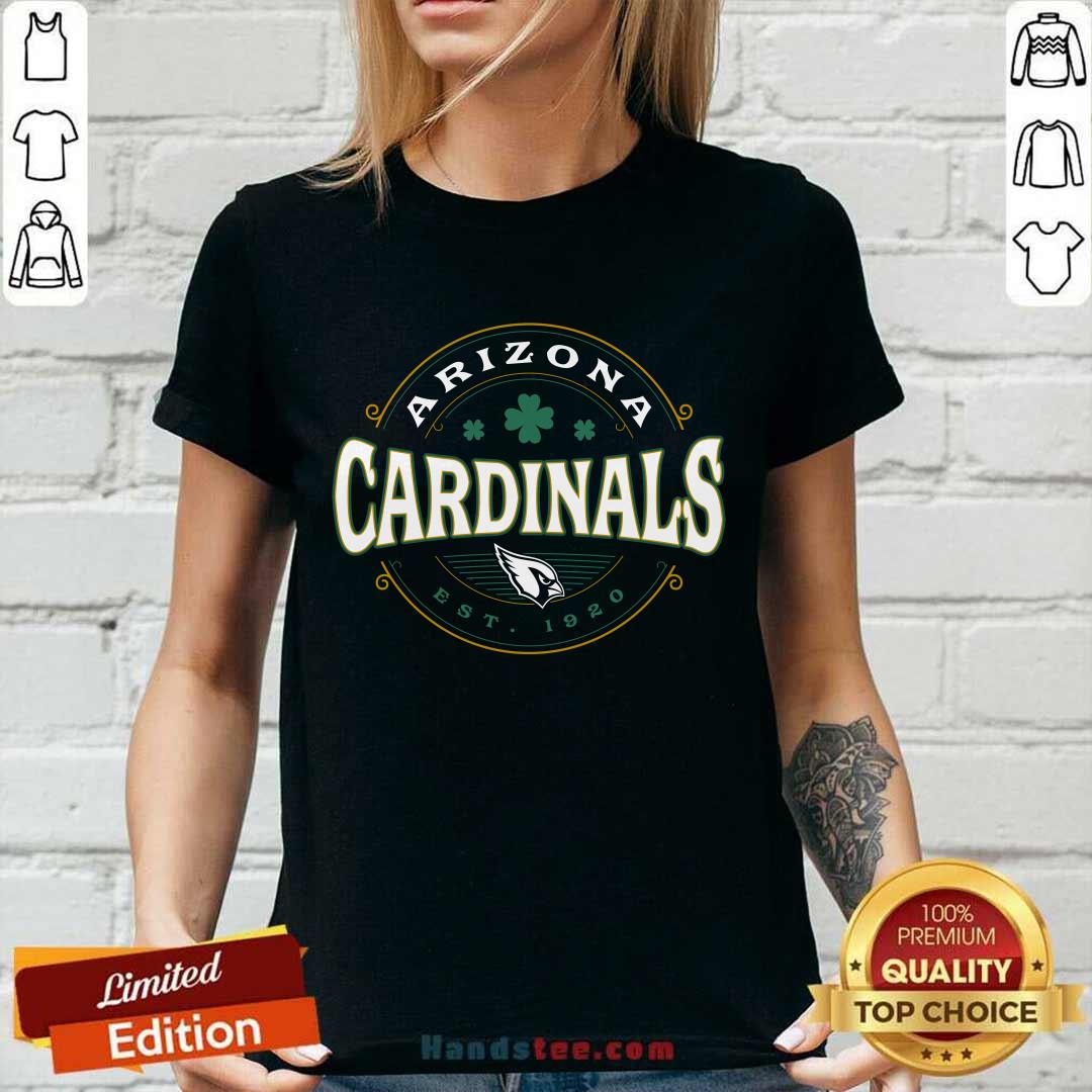 Arizona Cardinals Black St. Patrick's Day Lucky Ladies-tee