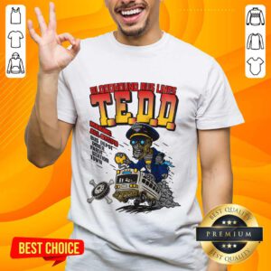 Bloodhound Bus Lines TEDD Making All Stops Bus Depot Diner Farm Station Town Zombie T-shirt