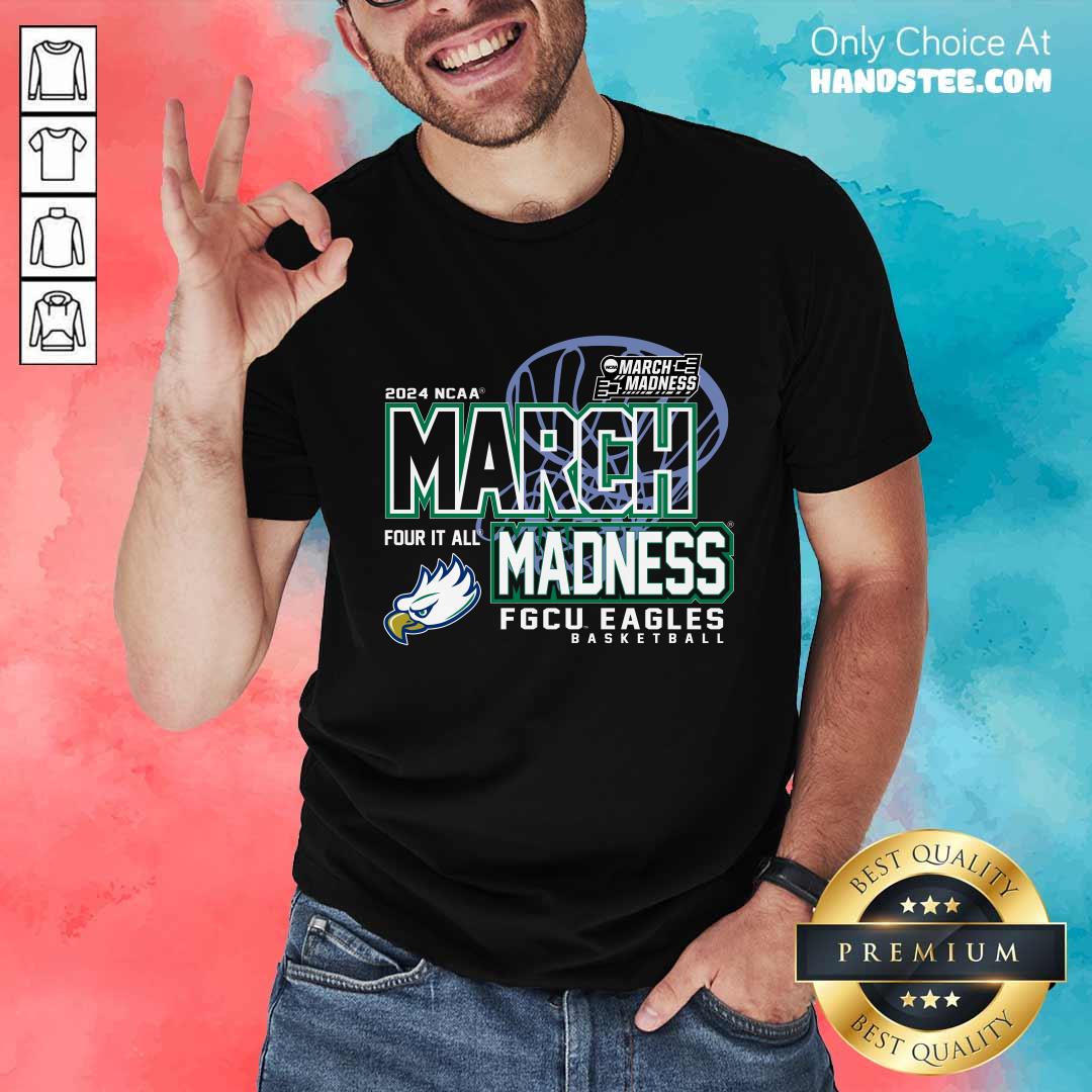 Blue 84 Blue Florida Gulf Coast Eagles 2024 W's Bball March Madness Participant Tee T-shirt