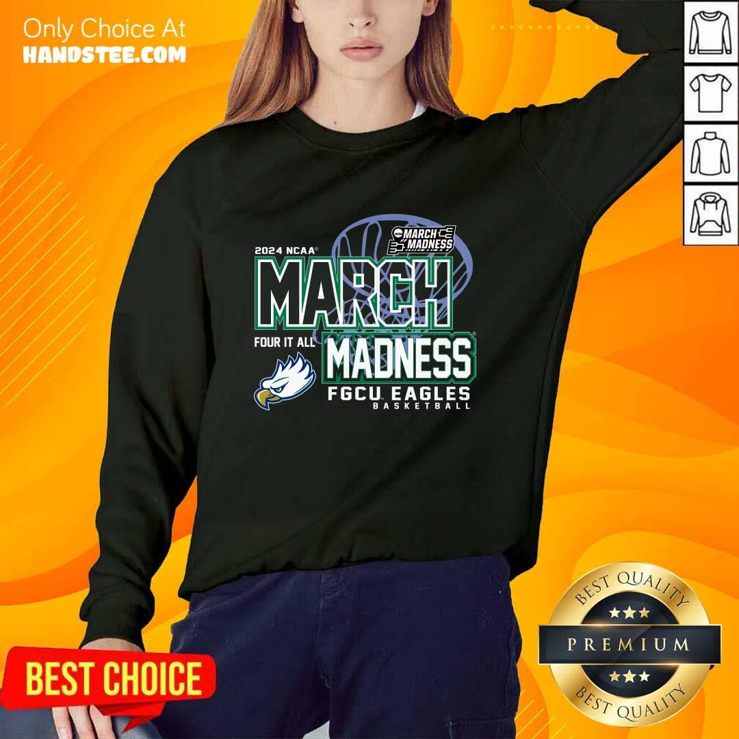 Blue 84 Blue Florida Gulf Coast Eagles 2024 W's Bball March Madness Participant Tee Sweater