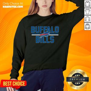 Black Buffalo Bills Mesh Team Graphic Long Sleeve Sweater