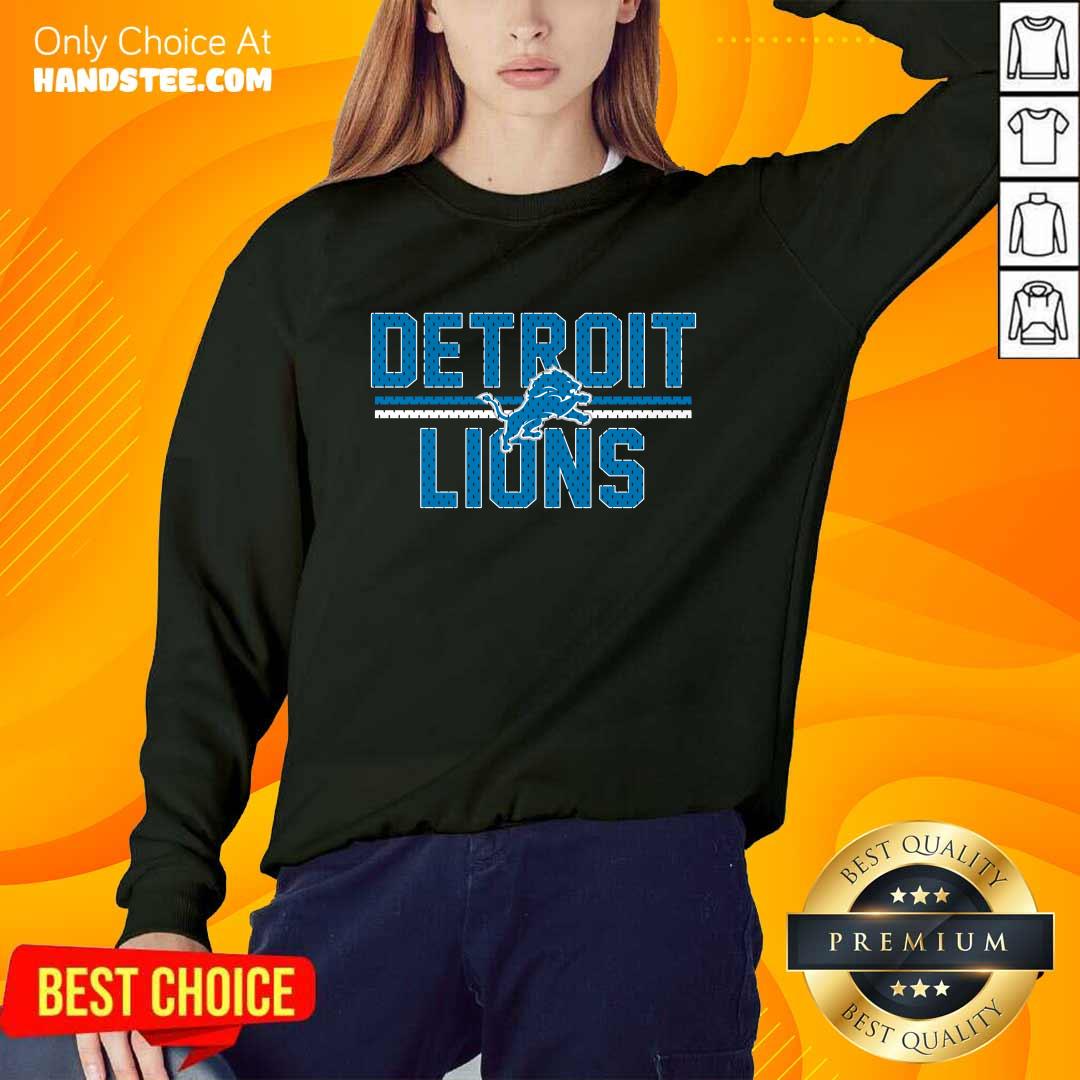 Black Detroit Lions Mesh Team Graphic Sweater