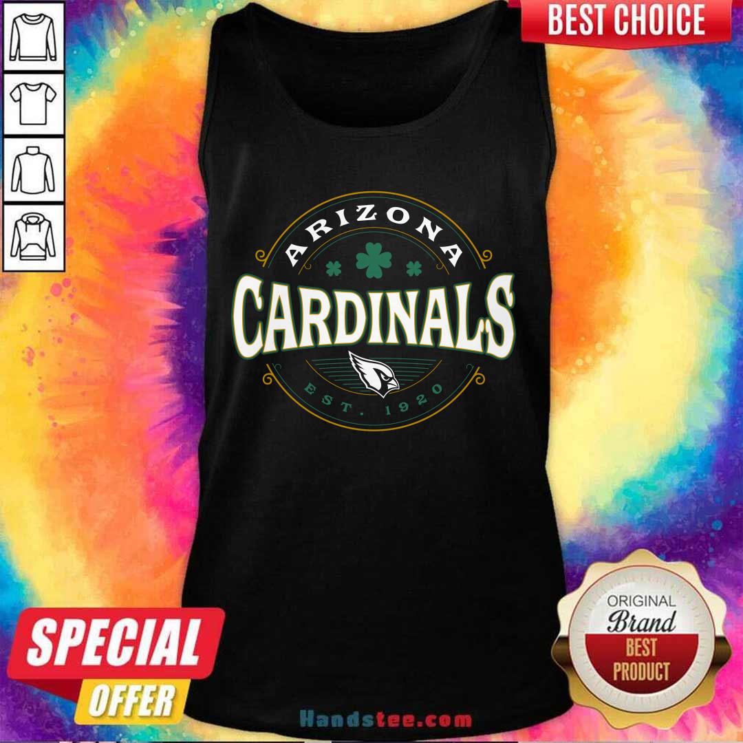 Arizona Cardinals Black St. Patrick's Day Lucky Tank-top