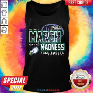 Blue 84 Blue Florida Gulf Coast Eagles 2024 W's Bball March Madness Participant Tee Tank-top