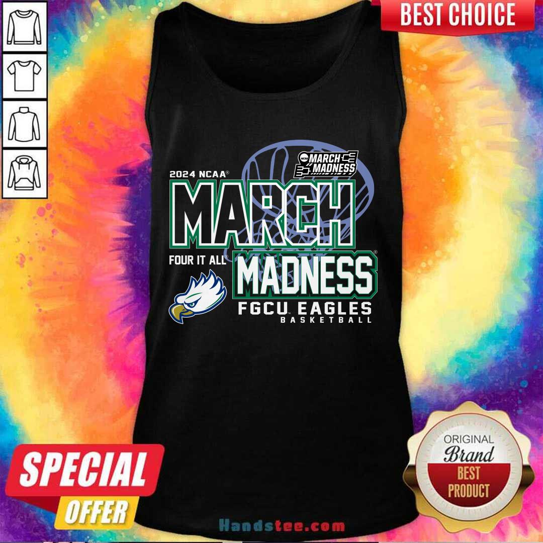 Blue 84 Blue Florida Gulf Coast Eagles 2024 W's Bball March Madness Participant Tee Tank-top