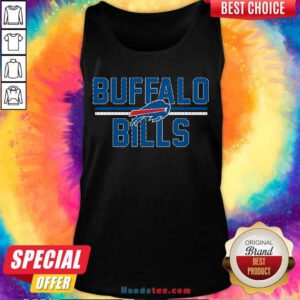 Black Buffalo Bills Mesh Team Graphic Long Sleeve Tank-top