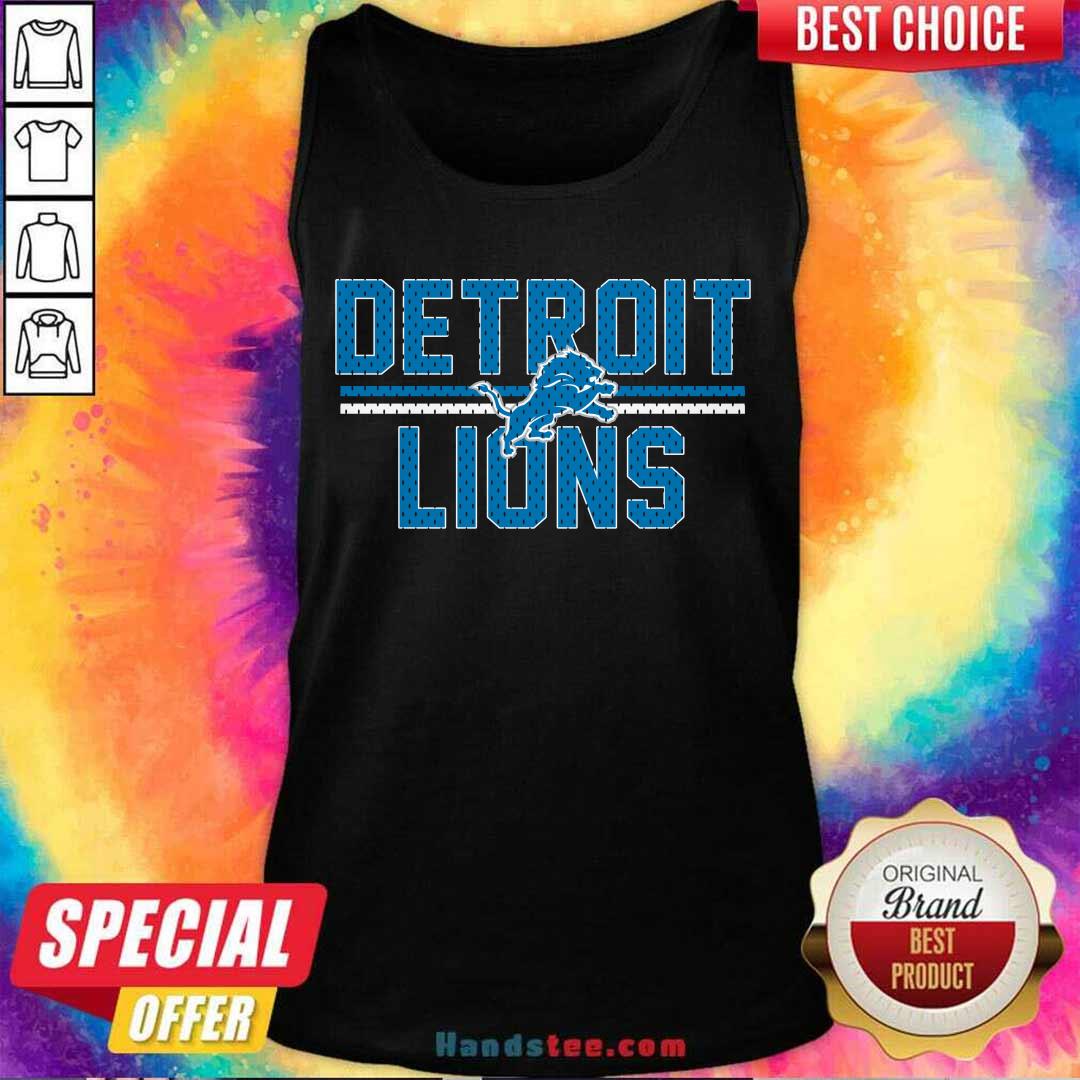 Black Detroit Lions Mesh Team Graphic Tank-top