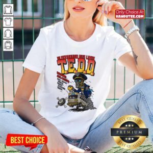 Bloodhound Bus Lines TEDD Making All Stops Bus Depot Diner Farm Station Town Zombie V-neck