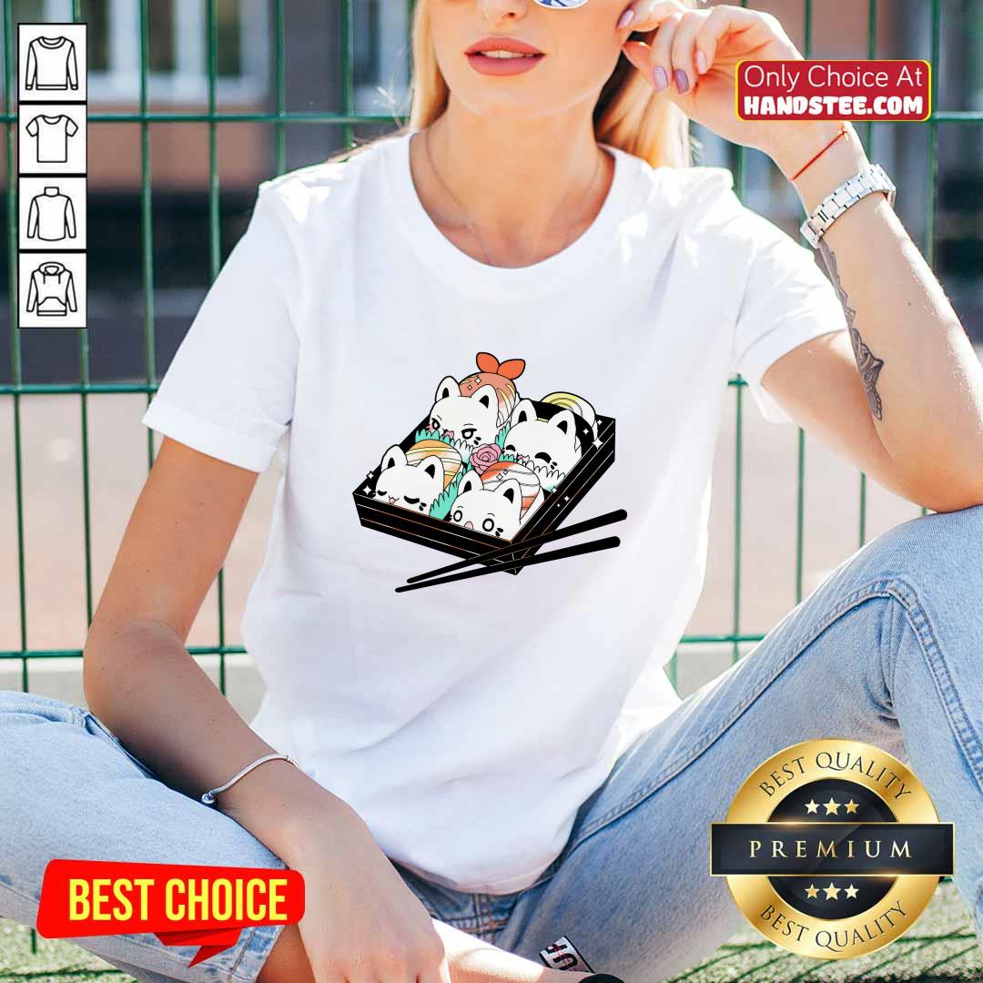 Tasty Peach Sushi Box V-neck