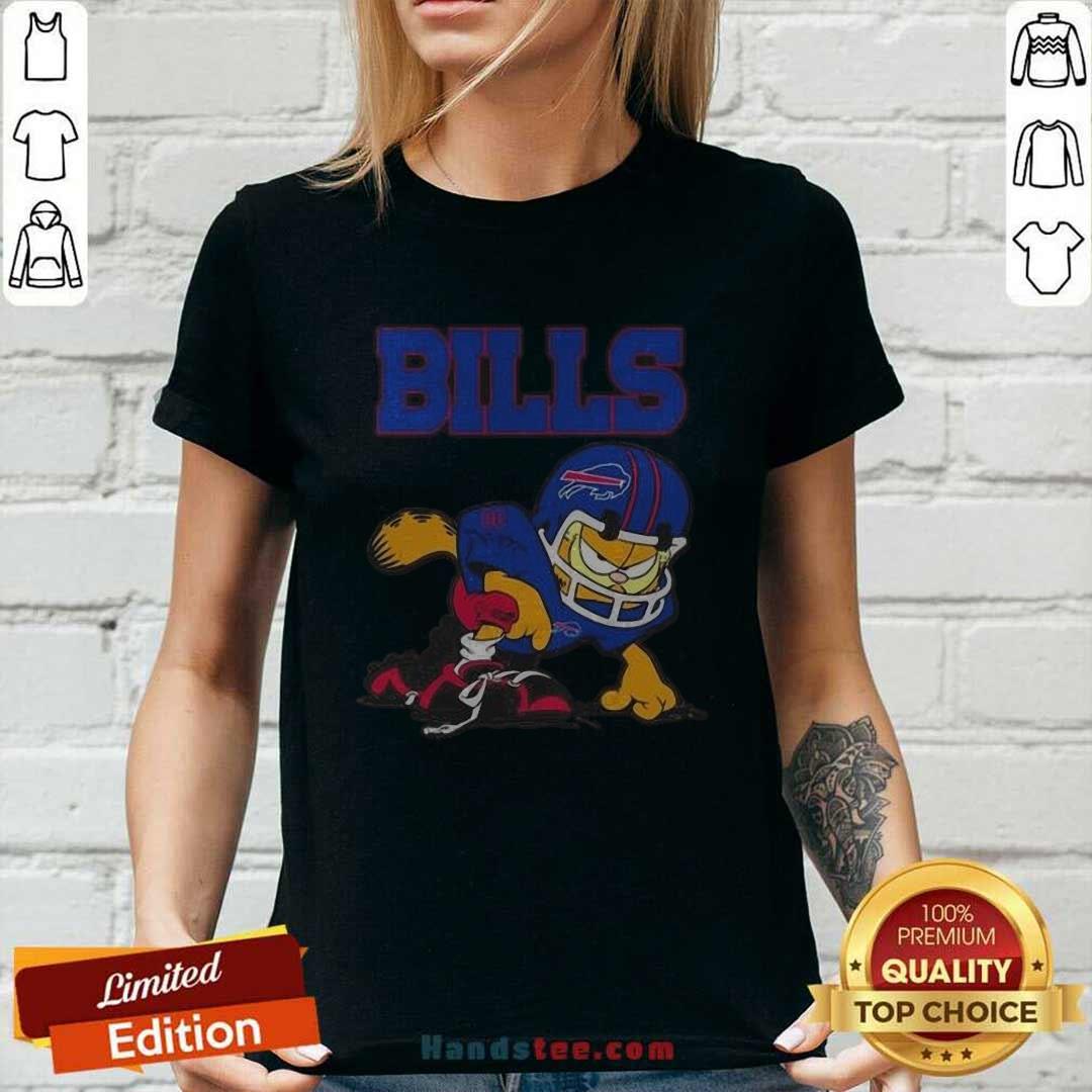 Buffalo Bills Garfield Cat Grumpy Football Player 2024 Ladies-tee