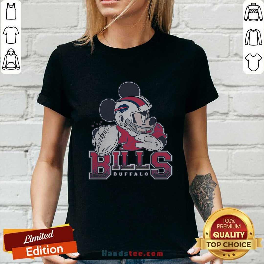 Buffalo Bills Mickey At Quarterback Disney Vintage Football Ladies-tee