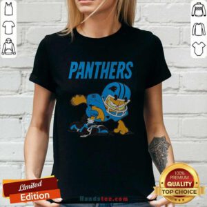 Carolina Panthers Garfield Cat Grumpy Football Player 2024 Ladies-tee