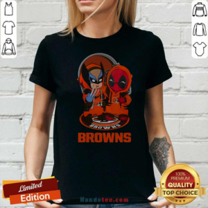 Cleveland Browns Marvel Wolverine Deadpool True Friends Ladies-tee