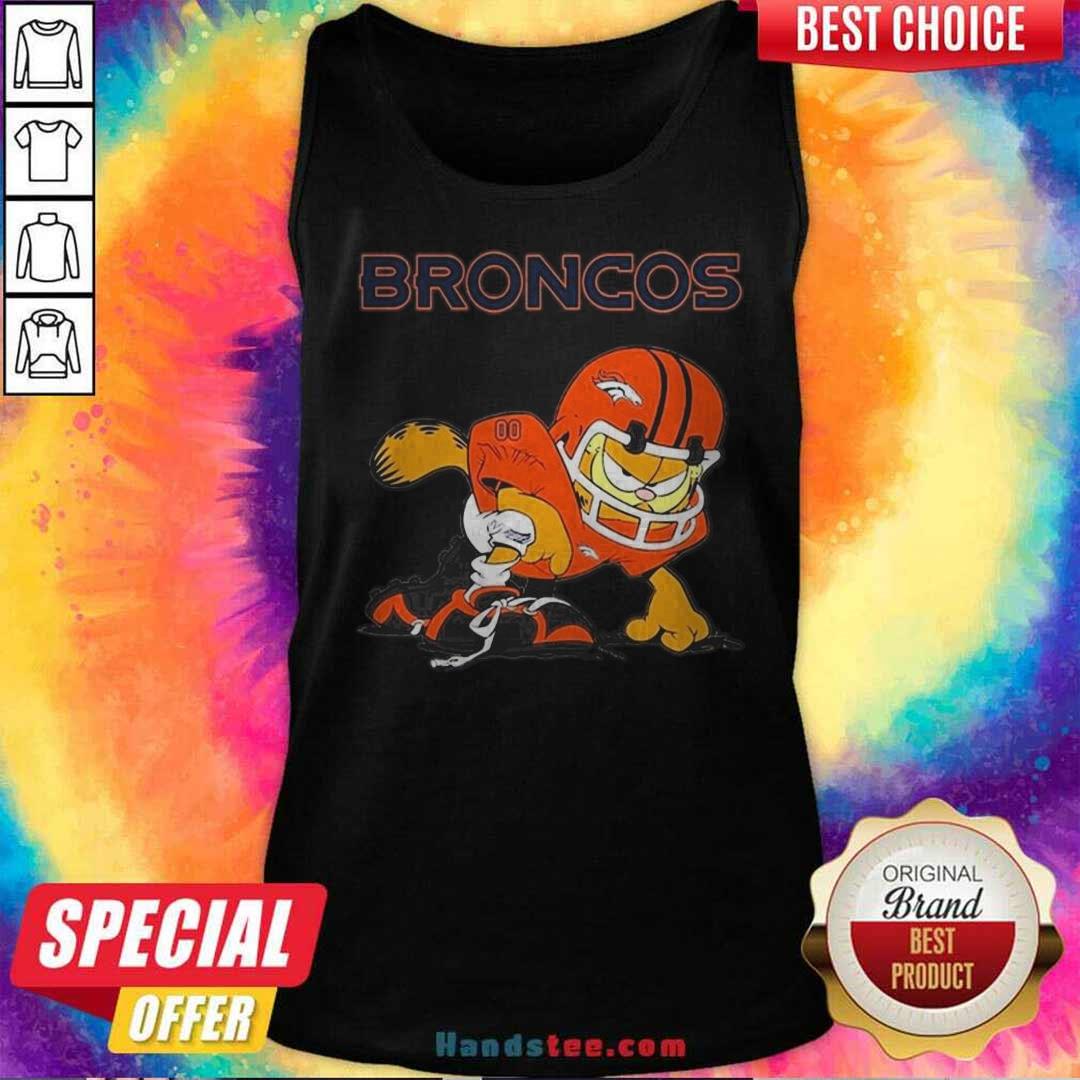 Denver Broncos Garfield Cat Grumpy Football Player 2024 Tank-top