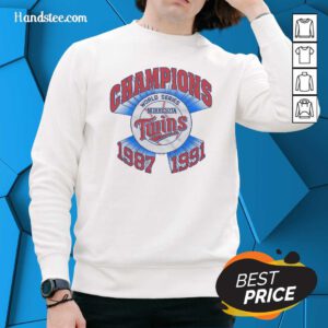 Nice Champions 1987-1991 Minnesota Twins World Series Champs Sweater