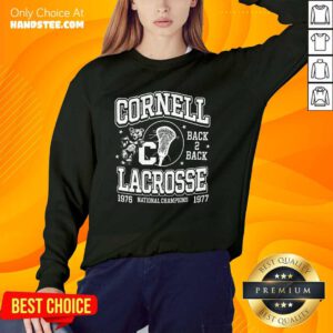 Nice Cornell Back 2 Back Lacrosse 1976-1977 National Champions Sweater