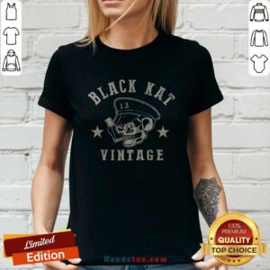 Nice Moto Skull Black Kat Vintage Ladies-tee