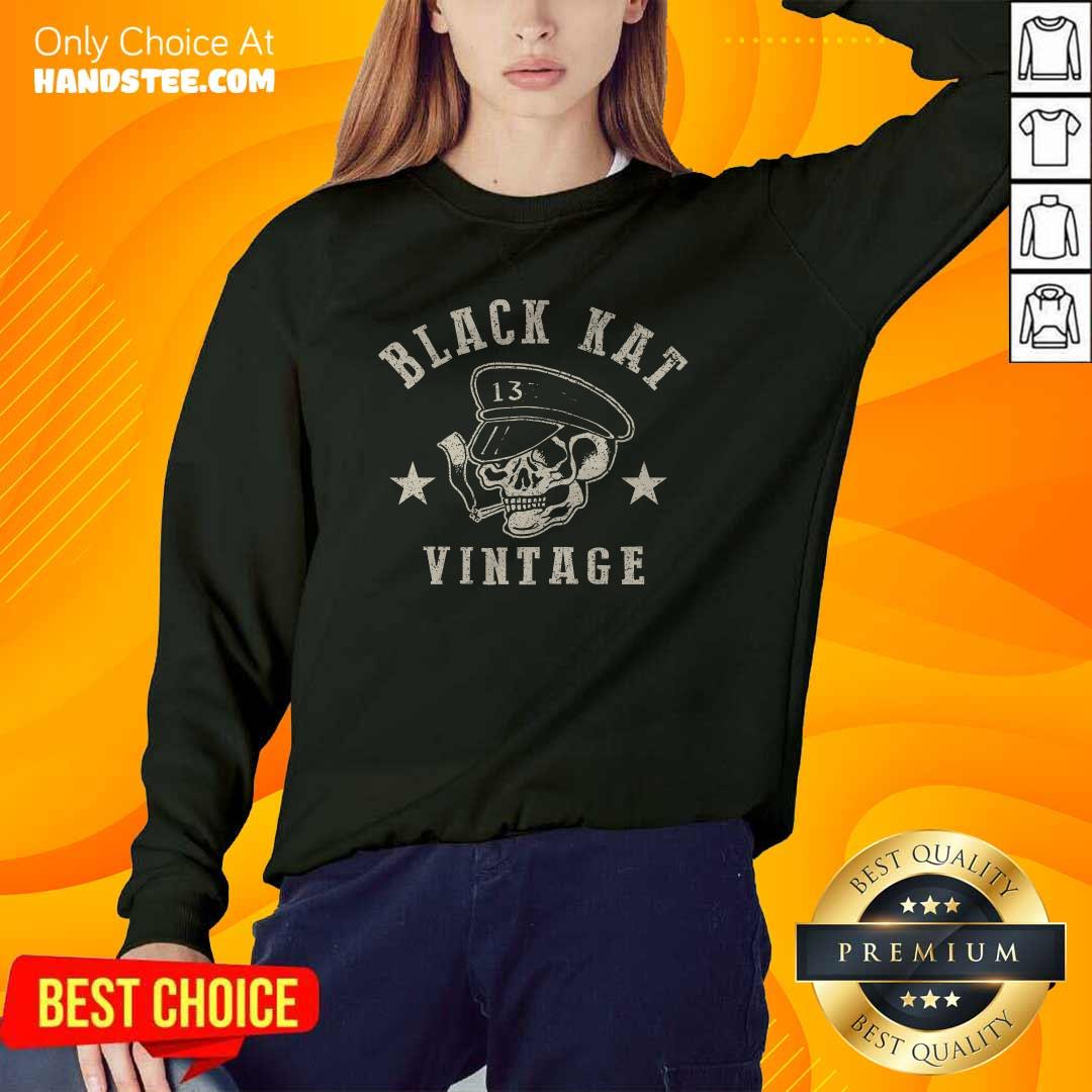 Nice Moto Skull Black Kat Vintage Sweater