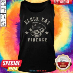 Nice Moto Skull Black Kat Vintage Tank-top