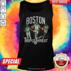 Official Celtics Triple Threat Holiday Tatum Brown Tank-top