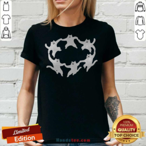 Funny Cat Dancing Doodle Ladies-tee