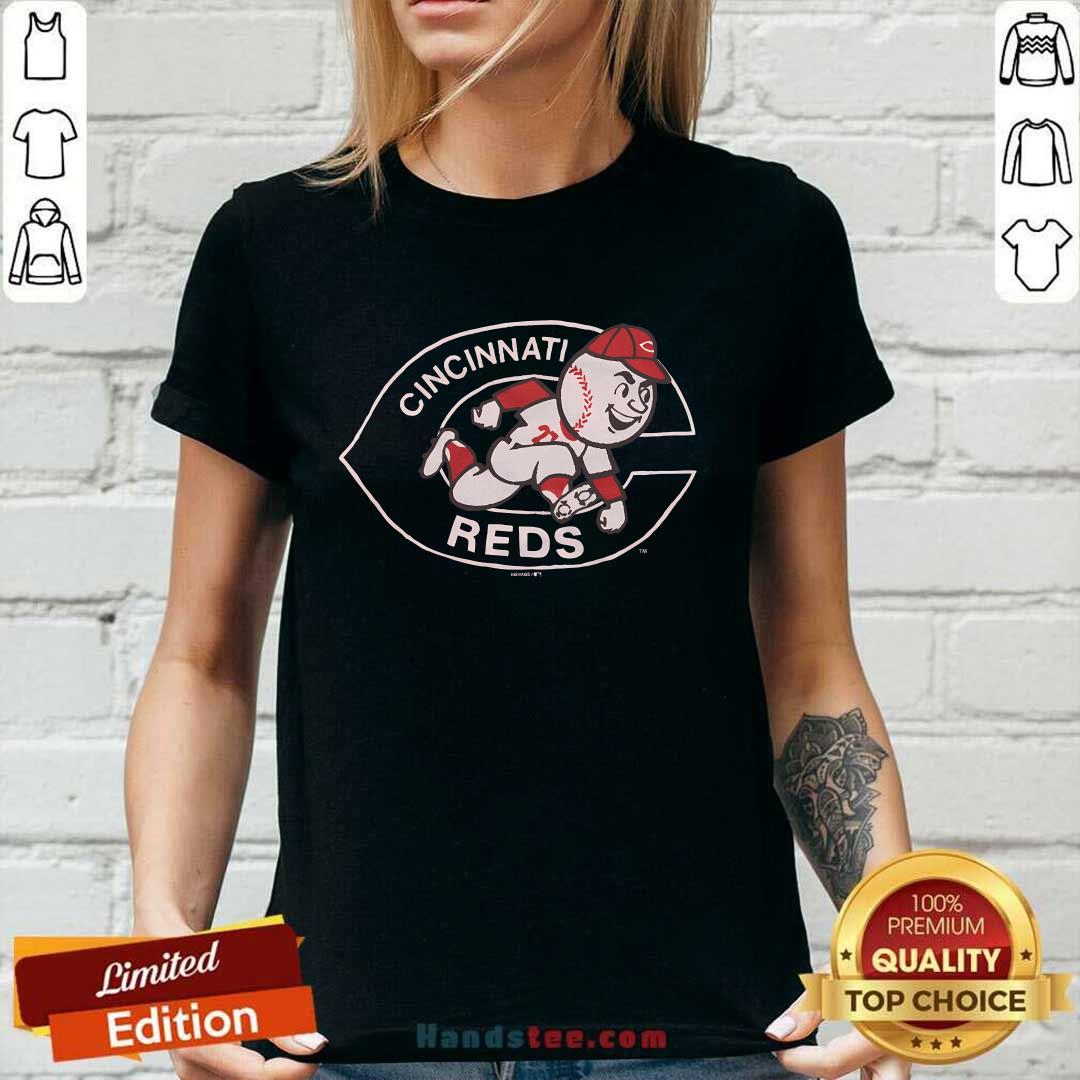 Cincinnati Reds Mascot Homage Ladies-tee
