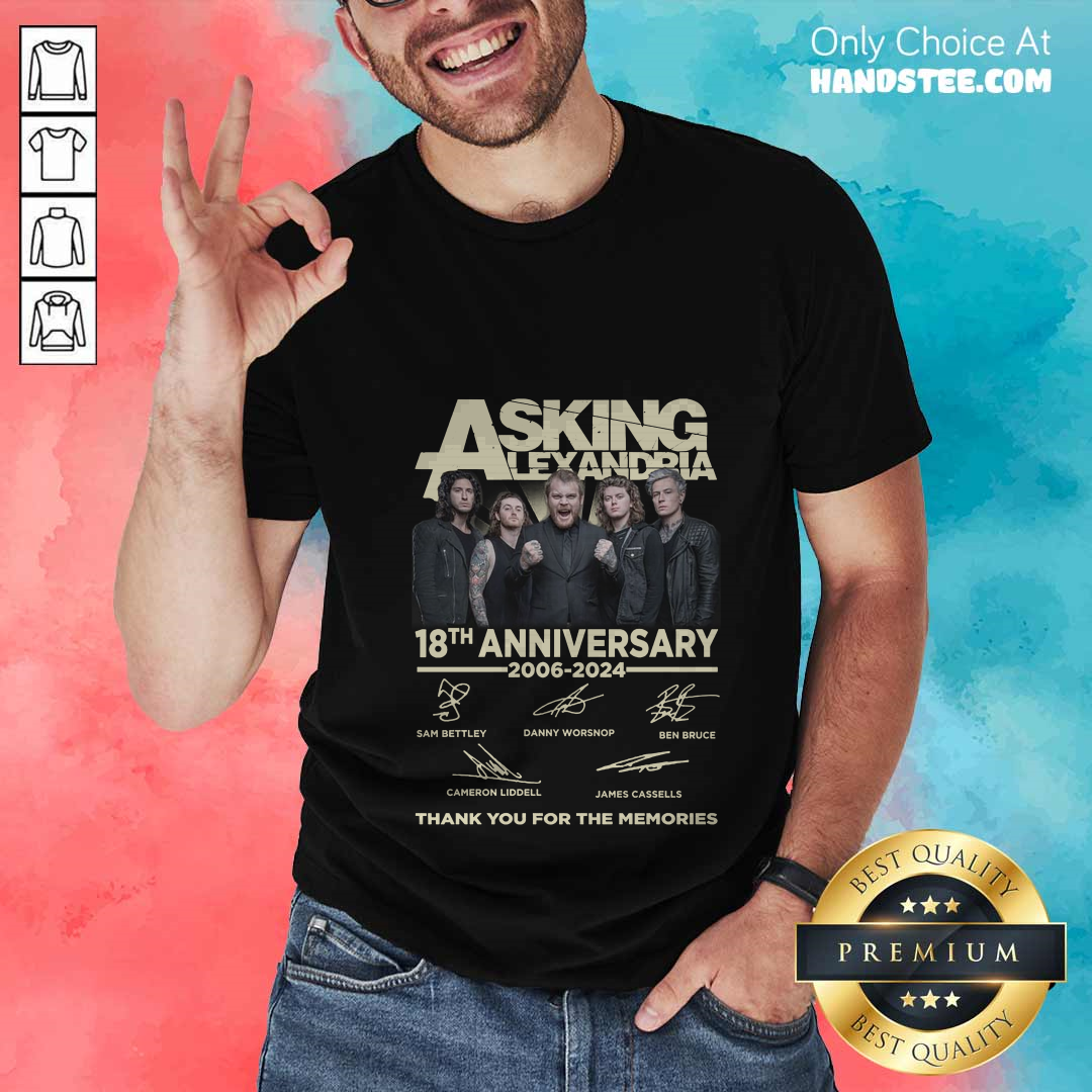 Asking Alexandria 18th Anniversary 2006-2024 Thank You For The Memories T-Shirt