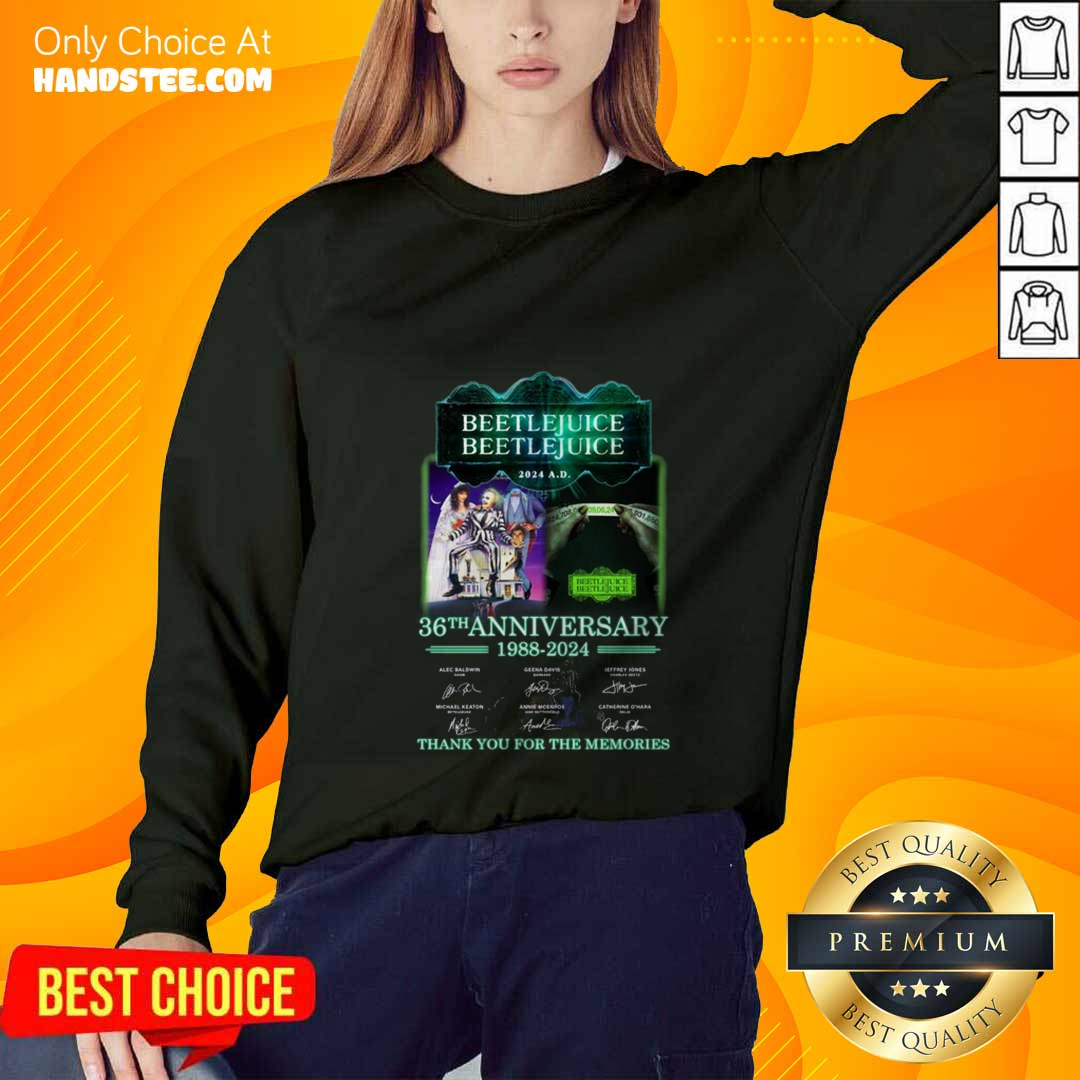 Beetlejuice 36th Anniversary 1988-2024 Thank You For The Memories Sweater