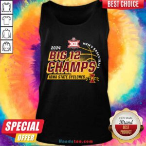 Cardinal Iowa State Cyclones 2024 Big 12 Men's Basketball Conference Tournament Champions Locker Room Tank-top