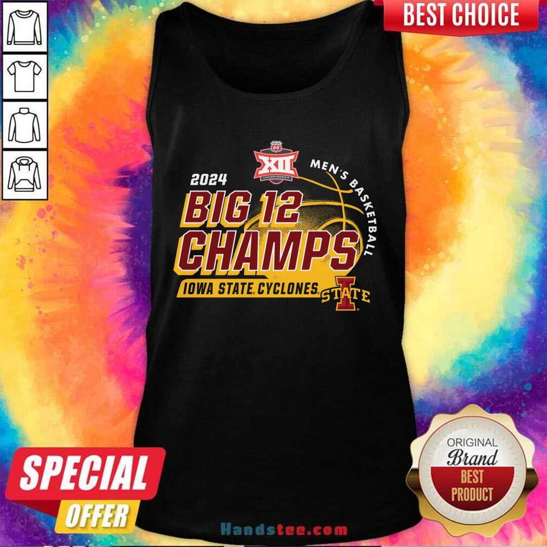 Cardinal Iowa State Cyclones 2024 Big 12 Men's Basketball Conference Tournament Champions Locker Room Tank-top