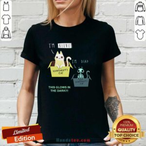 Awesome Cat I'm Alive And I'm Dead This Glows In The Dark Ladies-tee