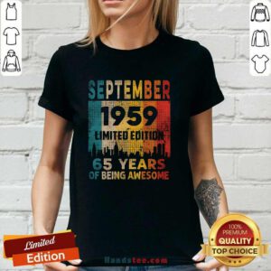Nice Born In September 1959 65 Years Of Being Awesome Vintage Ladies-tee