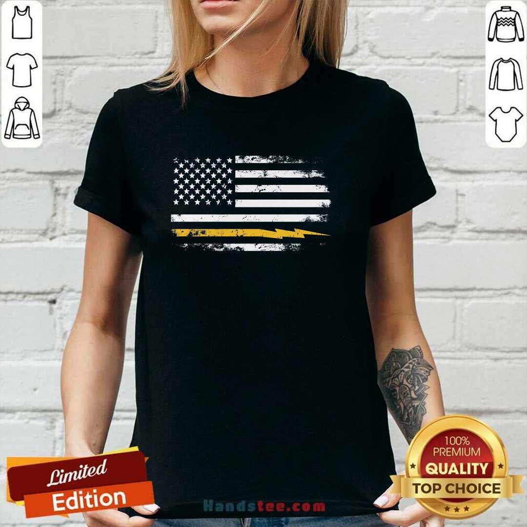 Awesome Electrician US Flag Ladies-tee