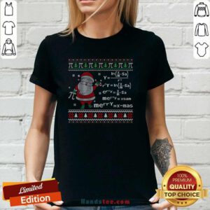 Awesome Santa And Math Equation Teacher Christmas Ugly Xmas Ladies-tee