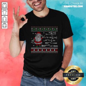 Awesome Santa And Math Equation Teacher Christmas Ugly Xmas T-Shirt
