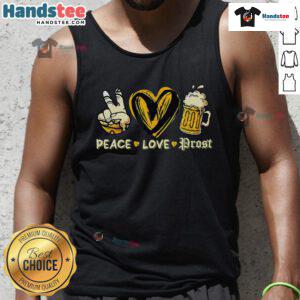 Celebrate Oktoberfest in style with this cute 'Peace Love Prost' tank top costume, perfect for festive gatherings.