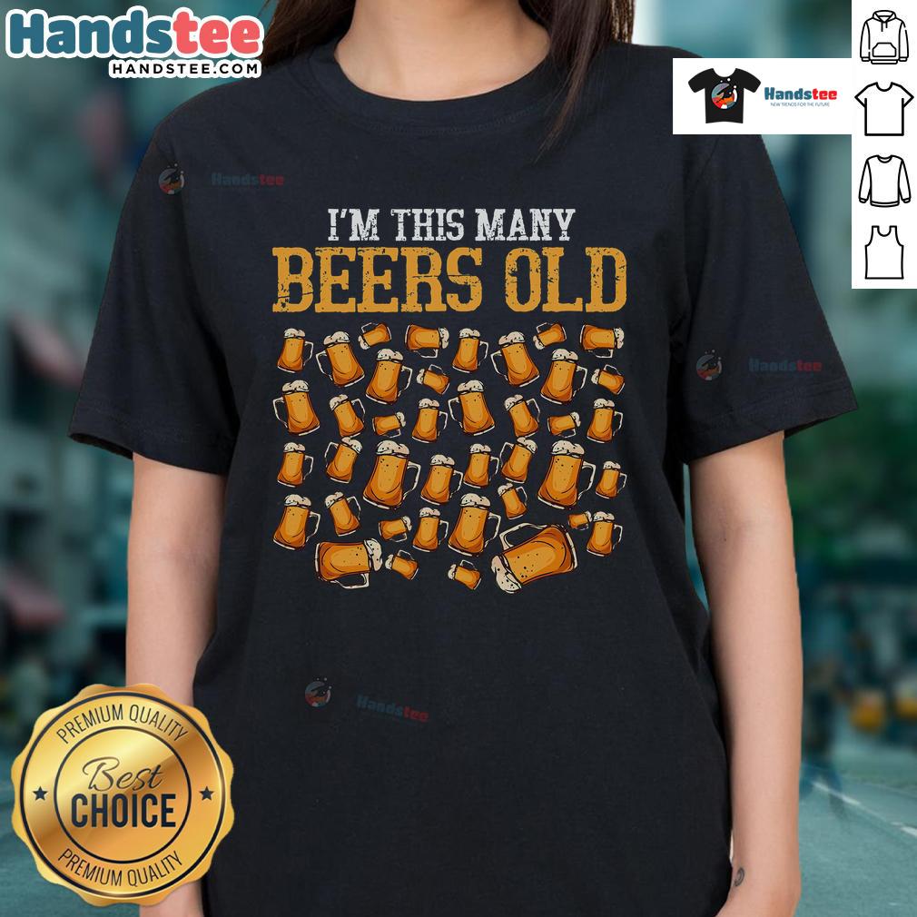 Funny 40-Year-Old Beer Drinking Ladies Tee featuring humorous graphics perfect for celebrating birthdays with friends.