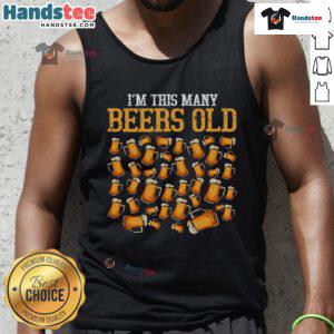 Funny 40-year-old beer drinking tank top featuring a humorous graphic design perfect for casual gatherings and parties.