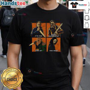 Stylish Halloween T-shirt featuring 'It's The Most Wonderful Time Of The Year' design, perfect for festive celebrations.