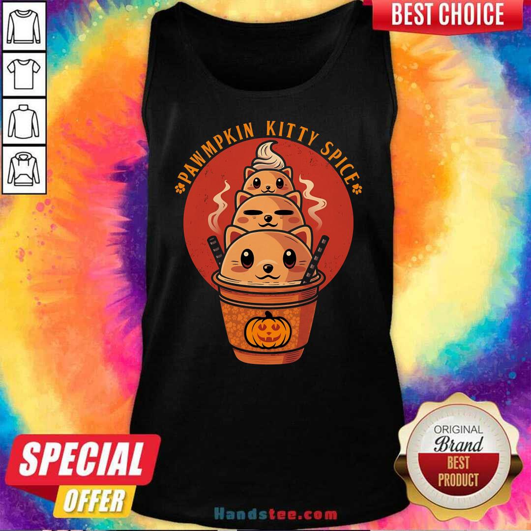 Nice Cute Pawmpkin Kitty Spice Halloween Cat Tank-top