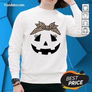 Nice Jack O Lantern Pumpkin Leopard Face Halloween Sweater