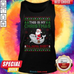 Nice Santa Riding Beluga Whale This Is My Christmas Pajama Tank-top