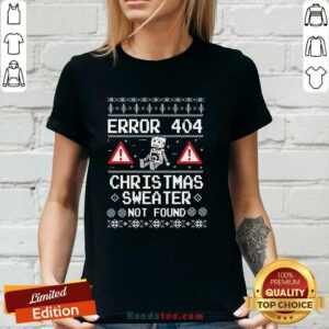 Official Computer Error 404 Ugly Christmas Ladies-tee