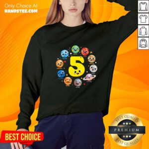 Official Cute Planets Three 5 Years Old 5th Birthday Boy And Girl Sweater