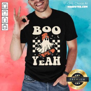 Official Halloween Ghost Boo Yeah Skateboard T-Shirt