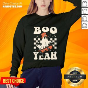 Official Halloween Ghost Boo Yeah Skateboard Sweater