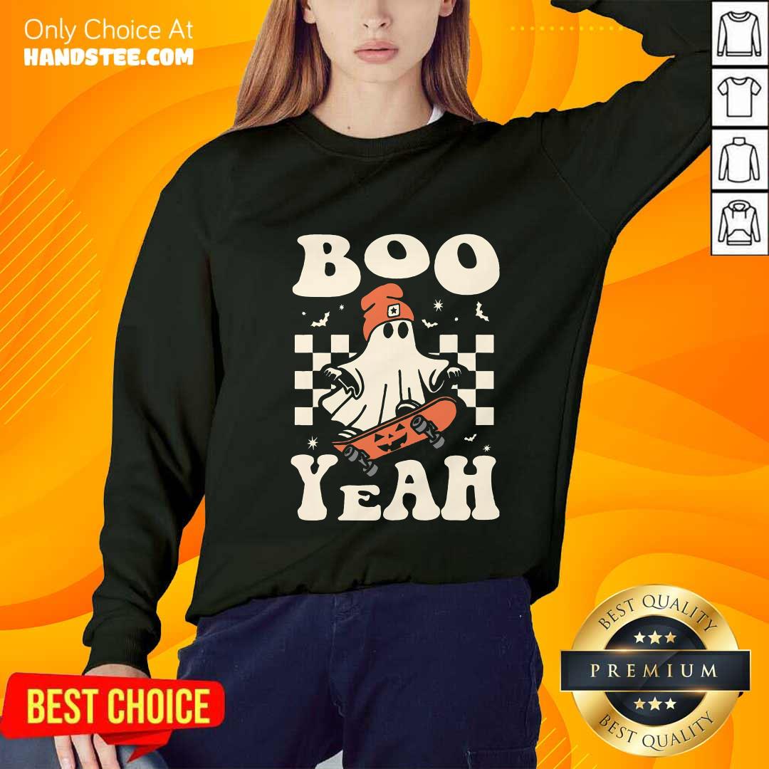 Official Halloween Ghost Boo Yeah Skateboard Sweater
