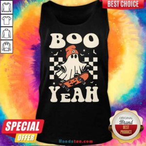 Official Halloween Ghost Boo Yeah Skateboard Tank-top